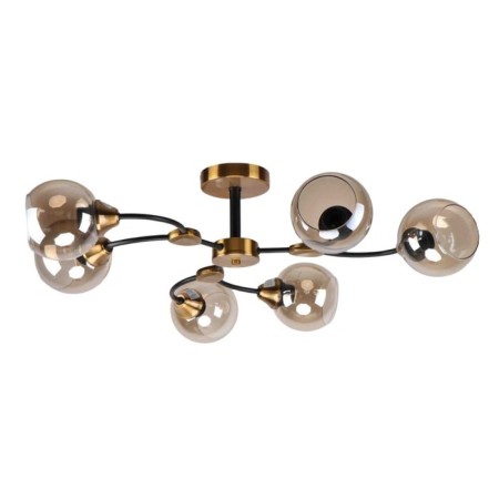 Lamp Ceiling Economy light 20112/6GB+BK AMB, 6x60W, E27, 28x84x84 cm, bronze color