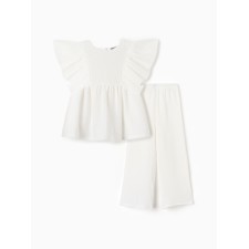 A set for a girl (blouse and trousers) minku color white, height 158 ​​cm