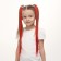 A set of patch curls "Rainbow", straight hair, on a hairpin, 2 pcs, 50 cm, red color/mix