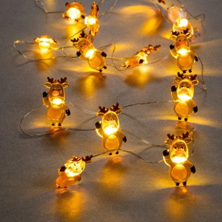 Garland “thread” 2 m dews with nozzles “deer”, IP20, silver thread, 20 LED, glow warm white, 2 modes, AAX2