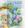 Easter napkins paper art bouquet “Easter wreath with rabbit”, 3 layers, 33x33 cm, 20 pcs