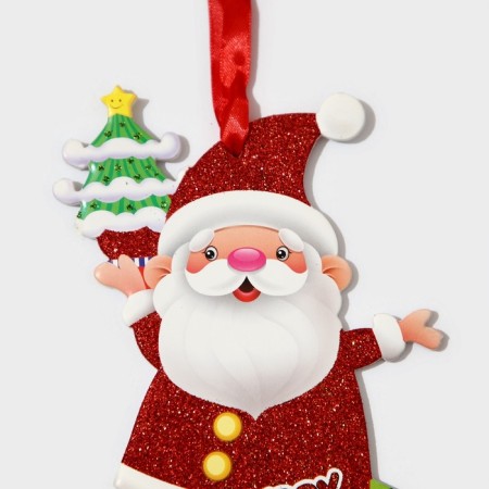 Decorative decoration (suspension) "Santa Claus and Christmas tree" 19x13 cm-3