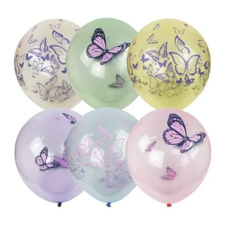 Shar Latex 12 "Butterflies", Bubble crystal, assorted, set 25 pcs.