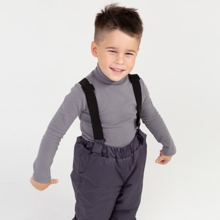 Pants are children insulated, graphite color, height 98 cm-5