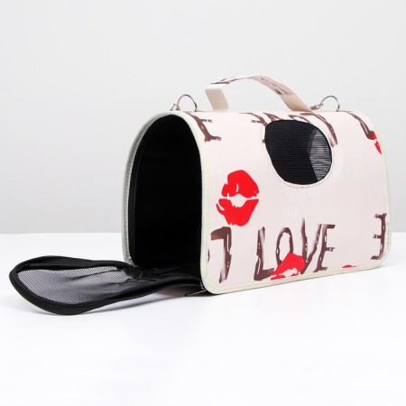 Bag - Animal Carriage "Love", size S, white, 37.5 x 17 x 22 cm-2