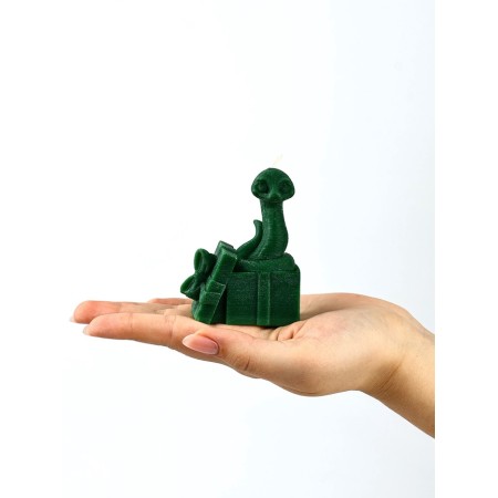 Interior candle in the box "Snake with a gift", green 77 x 61 x 35-6