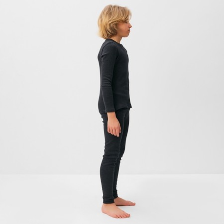 Thermal underwear for a boy (longshit, leggings) color graphite melange, height 110-8