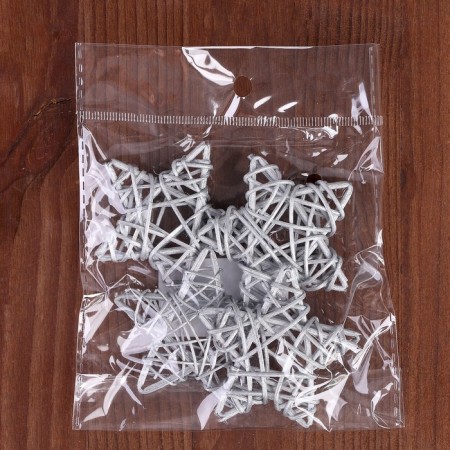 Decor for creativity from the vine "Star" set of 4 pcs., Size 1 pc. - 6.5 cm, silver color-3
