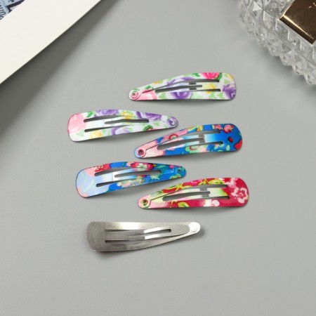 Invisibility for hair "Selena" (set 6 pcs) Flower Assortment, 4.5 cm, mix-1