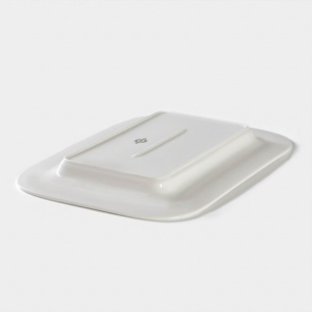Porcelain rectangular magistro rodos, 35.7 × 25.6 × 3.1 cm, white color-2