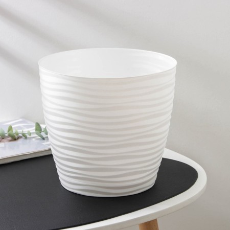 Pot with the pallet "Dune", 5.5 l, the color is white-5