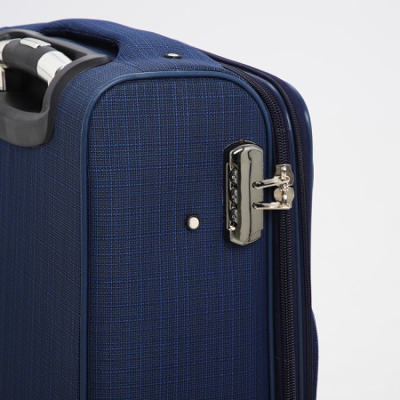 Small suitcase 20 "on lightning, code castle, with extension, blue color-4