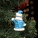 Fir -tree porcelain toy "Santa Claus", blue fur coat, 7 cm