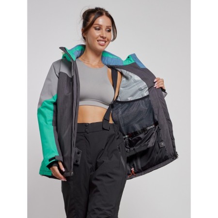 Ski jacket female winter, size 54, green color-11