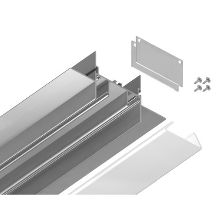 Aluminum profile for stretch ceiling Ambrella Illumination Alum Profile, GP4000al, 2000x34x72.2 mm, silver color, matte Distractor-4