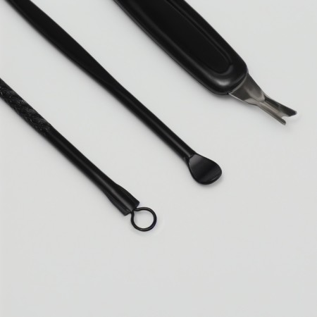 The manicure set "Christian", 8 items, in case, black/gray color-5