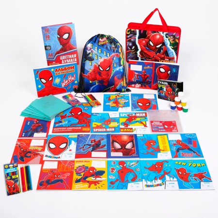 A set of first grader in the folder, spider-man, 40 items-2