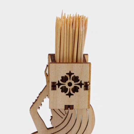 Wooden napkin "Indian beauty", with a stand under toothpicks, 25 × 13 × 13 cm-5