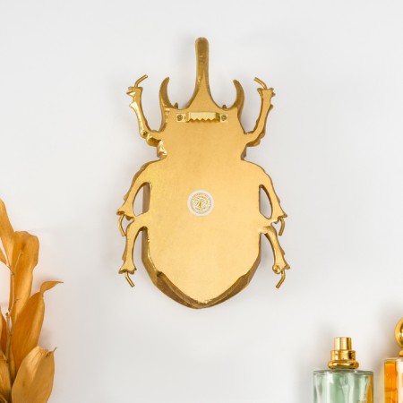 Panel interior polystone "Mirror beetle rhino" gold 13x4x22 cm-3