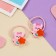 Hair elastic band "Glossy Glice" (set 2 pcs) Bear with a flower, 3 cm, pink