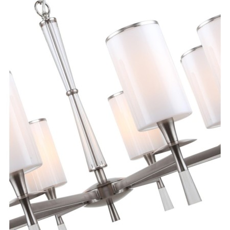 Suspended chandelier Leader 8x14 40w, size 80x80x64-99.5 cm, Nickel color-1
