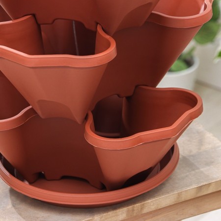 Kashpo multi -tiered “cascade”, 3 pcs, 12 l (section 4 l), terracotta color-2