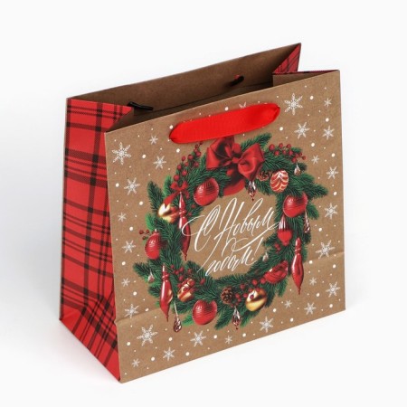 Craft square “New Year's Wreath”, 22 x 22 x 11 cm, New Year-4