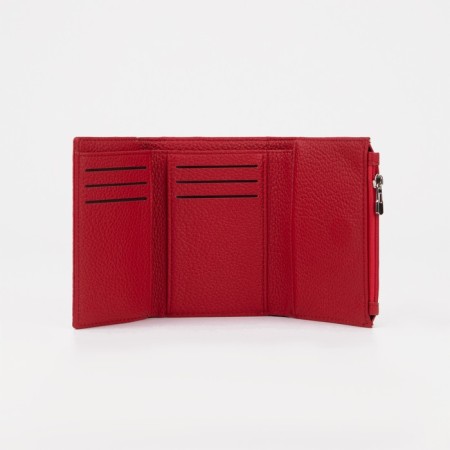 Women's wallet on the button, red color-2