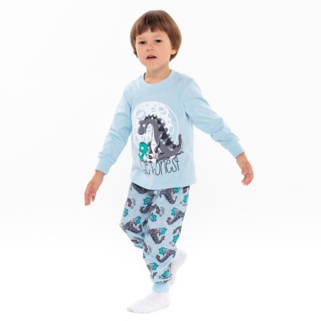 Pajamas for a boy, blue color, height 128 cm-1