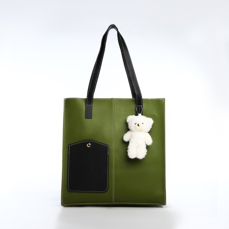 Bag Female Tout with zipper, green color