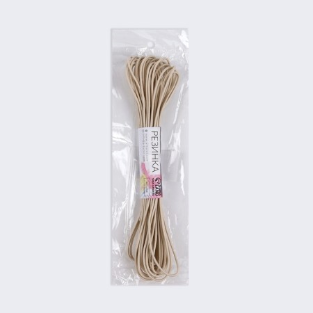 Hat elastic band, 2 mm, 9 ± 0.5 m, 2 segments, beige color-3