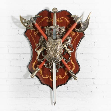 Heraldry "horse and lion with armor"