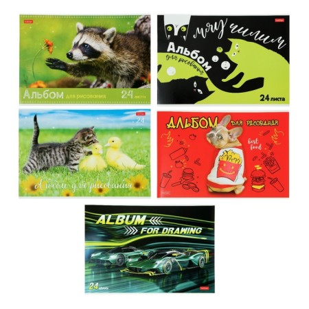 Album for drawing A4, 24 sheets on the paperwork "Assort-release No. 2", block 100 g/m2, mix