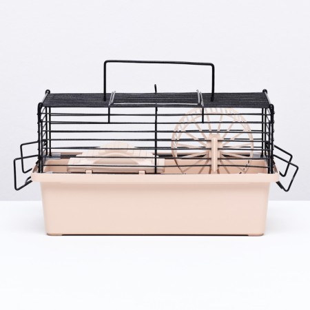 Mini cell for rodents "Pijon" No. 1, equipped, 27 x 15 x 13 cm, beige-8
