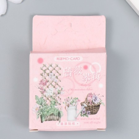 Stickers for creativity "Pink Garden" set 46 pcs 4.4x4.4x1.1 cm-3