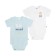 Body baby with a short sleeve "Pea", height is 74 cm, the color is white, blue, 2 pcs
