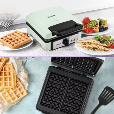 Electric waffle box KTFORT KT-1693, 1200 W, Belgian, mint-3