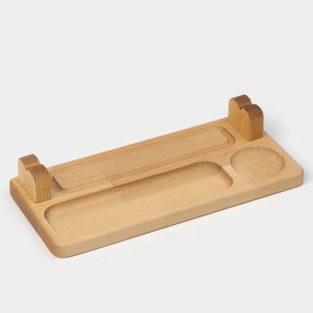 Board for serving, metallic skewer, saucepan, 30 × 14 cm, birch, soaked in mineral oil-8
