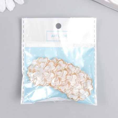 Decor for creativity Plastic "Lace Flower" White 3.2x3.3 cm-3