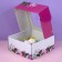 Self -charged box, with a window, "spring peonies", 19 x 19 x 9 cm