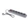 UNIEL Lux network filter, 5 outlets, 1.5 m, 10 A, 2500 W, PVS 3x0.75, with salary, with off., Gray