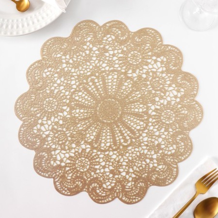 A set of lapeling of the openwork shares "Lydia", d = 38 cm, 4 pcs, color gold-4