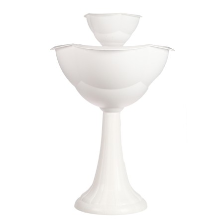 Plastic flowerbed, 2 tiers, d = 25–55 cm, h = 87 cm, on a high leg, white-1