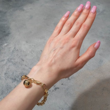 Bracelet Metal "Chain" sphere, color gold, l = 22 cm-2