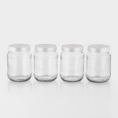 A set of glass cans with a silver polymer lid, TO-82 mm, 720 ml, 4 pcs.-6
