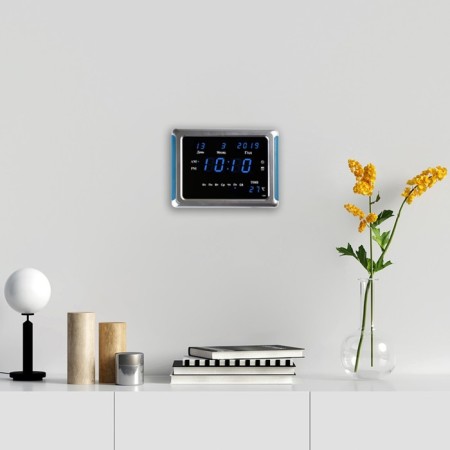 Electronic wall clock, desktop, with an alarm clock, 17 x 2.5 x 23 cm, USB-1