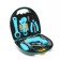Game set of tools in a suitcase, blue tractor