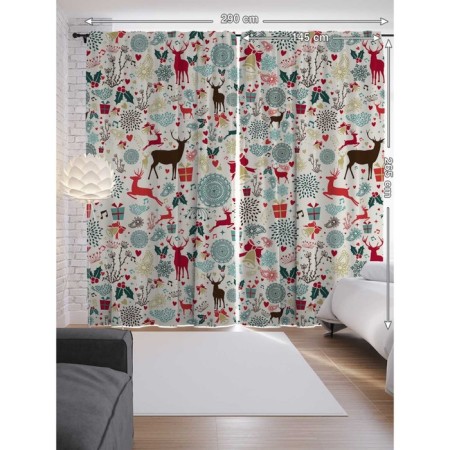Photostes "New Year deer", Saten, size 145x265 cm, 2 pcs-1