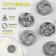 A set of buttons on the leg “twisted”, d = 15 mm, 5 pcs, silver color