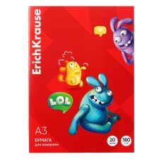 A3 watercolor paper, 20 sheets, block 180 g/m², Erichkrause 